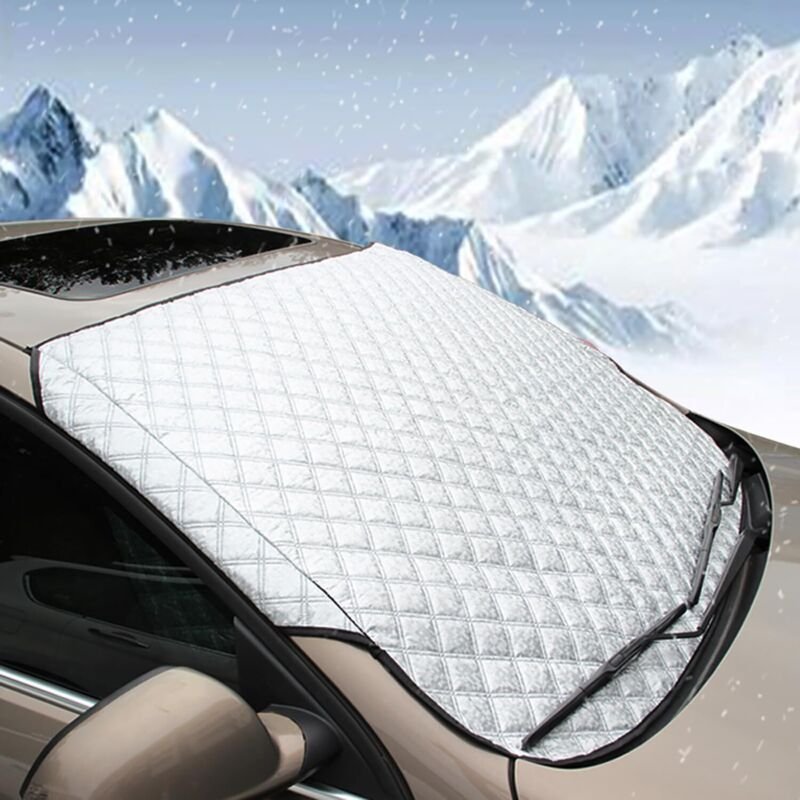 Auto Frontscheibenabdeckung (145x100cm), ultra-dick, ganzjähriger Schutz gegen Schnee, Eis, Frost, Sonne & UV-Strahlen