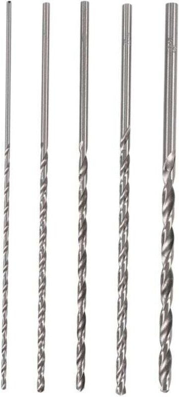 5-teiliges Set HSS-Langbohrer, 150 mm, Spiralbohrer 2, 3, 3,5, 4, 5 mm für Holz und Metall