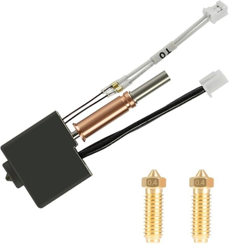 Druckkopf-Kit für Anycubic Kobra 3 3D-Drucker, vormontierter Heizblock, mit 2 x 0,4 mm Messingdüsen für Kobra 3, Kobra 3...