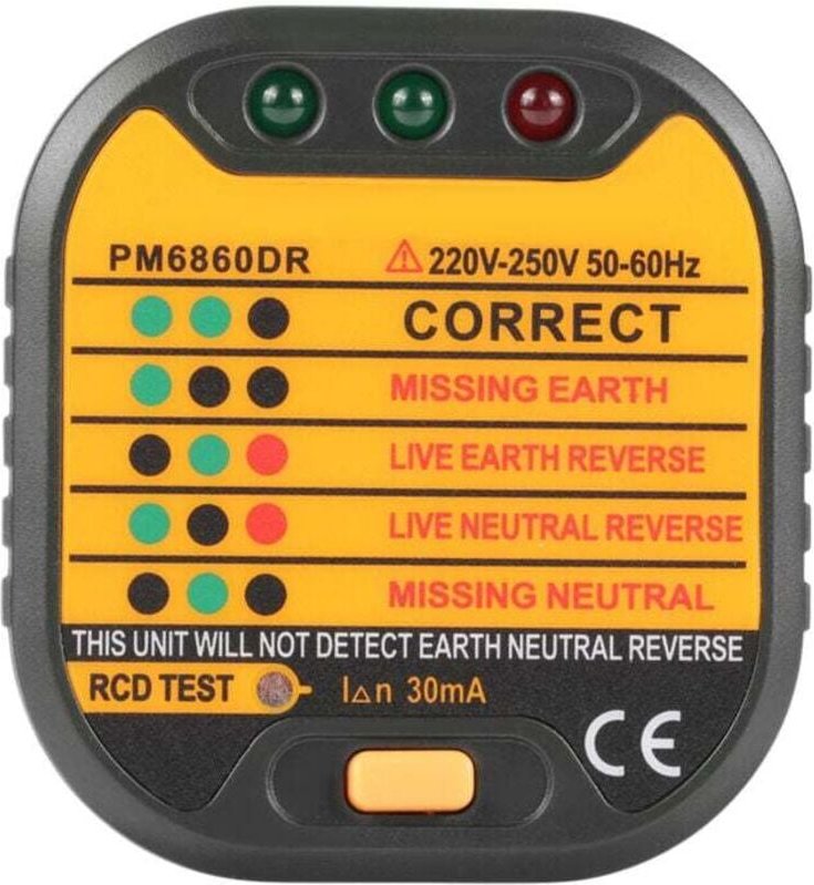 PM6860DR Automatischer 50-60 Hz Steckdosentester für Zuhause