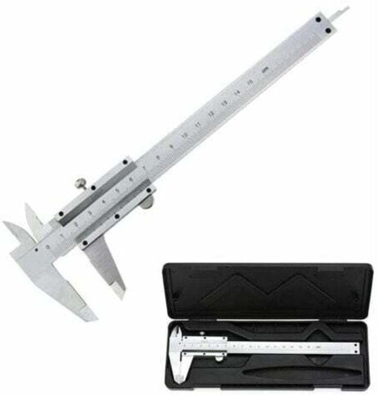 Analoger Messschieber aus Stahl, 150 mm/0,02 mm, hochpräziser Mikrometer mit Tiefenmessung, professioneller Einsatz im I...