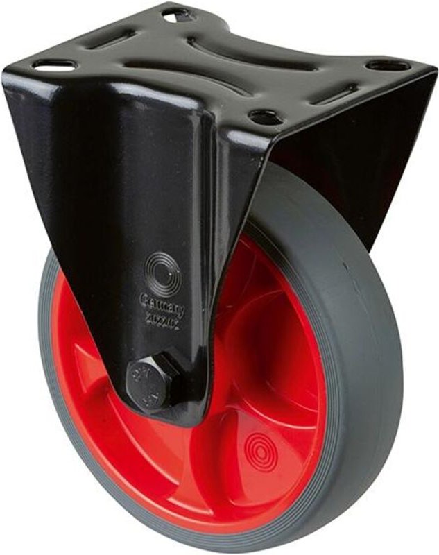 Bs Transportrolle L810, Bockrolle ø 125mm,B 32mm,120kg mit Anschraubplatte,grau - Bs Rollen