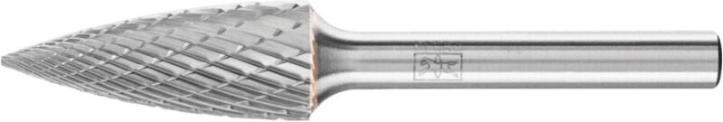 Hartmetall Frässtift Spitzbogen spg ø 12x30mm Schaft-Ø 6 mm Z3P universal mittel kreuzverzahnt - Pferd