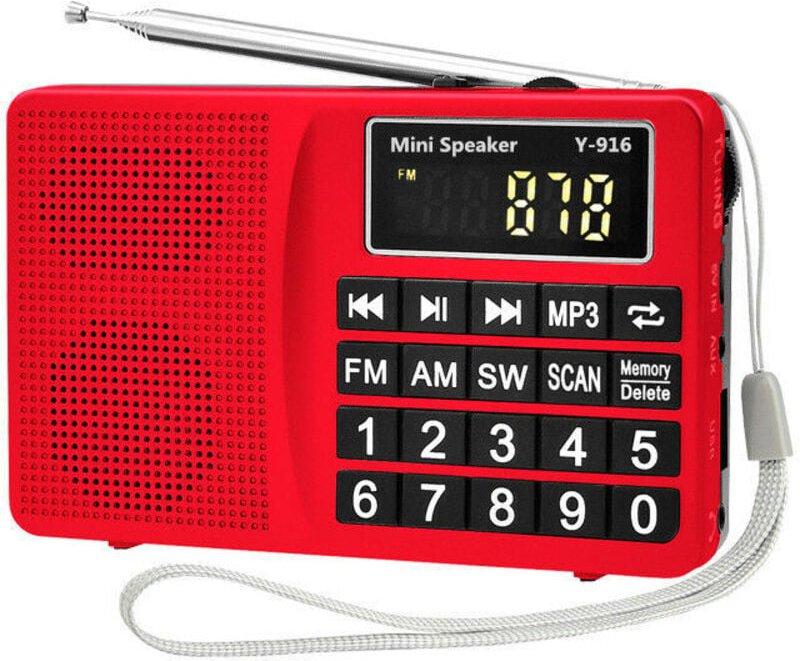 Tragbares Radio SW/FM/AM (MW)/SD/TF/USB (0–64 GB) MP3, große Tasten und Display, manuelle oder automatische Speicherung ...