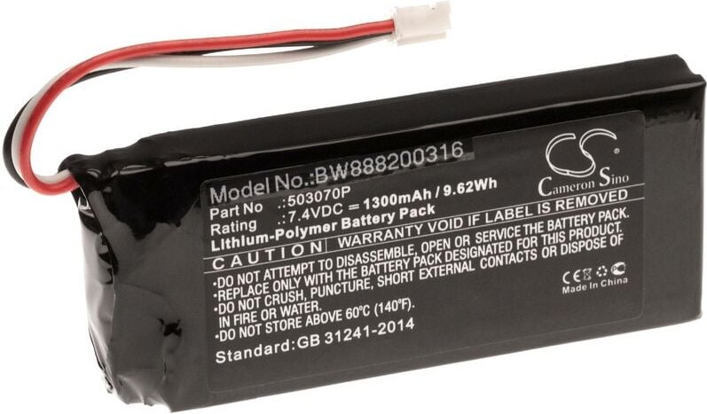 Akku Ersatz für jbl 503070P für Lautsprecher Boxen Speaker (1300mAh, 7,4V, Li-Polymer) - Vhbw