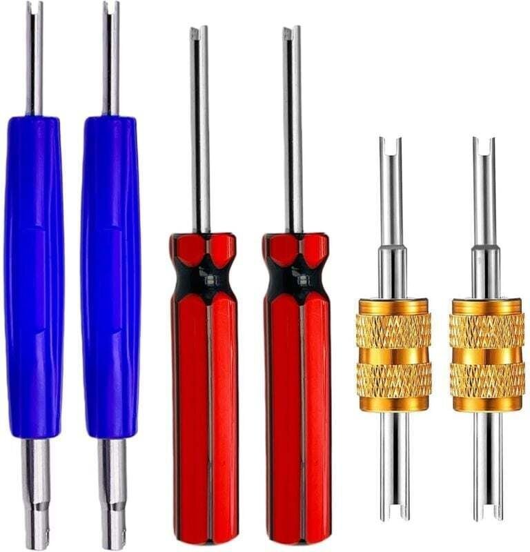 Ensemble de 6 outils de retrait de tige de valve, adaptés aux outils de retrait d'obus de valve Schrader pour les réfrig...