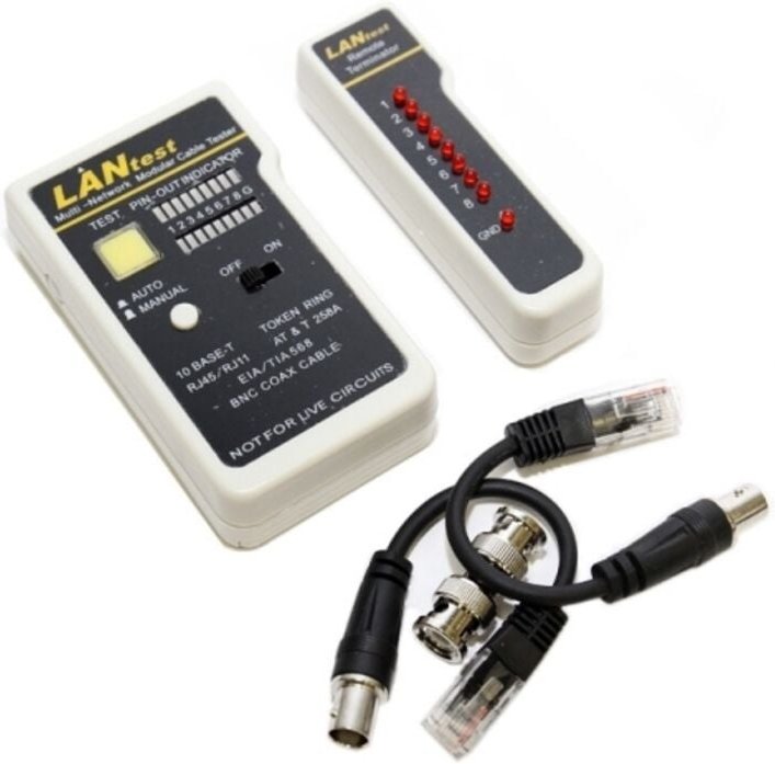 Wp tester de Netzwerk rj11 / rj12 / rj45 / bnc - Farbe weiß und schwarz