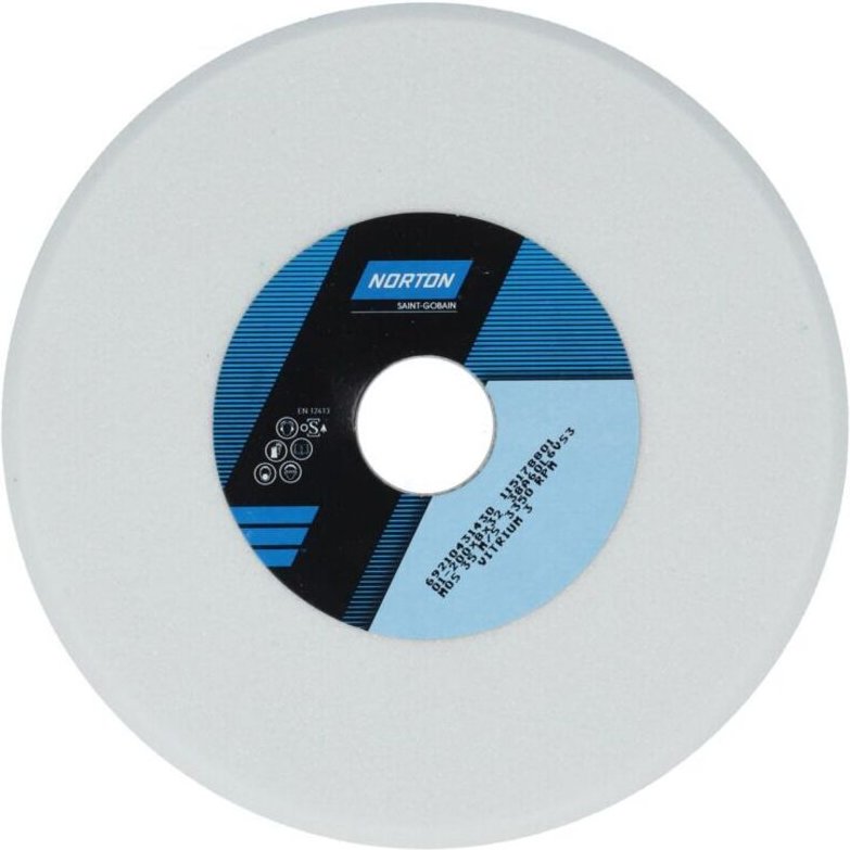 WEISSE KERAMIK-SCHLEIFSCHEIBE 200x8x32 38A60LVS3 gefast Typ T1C