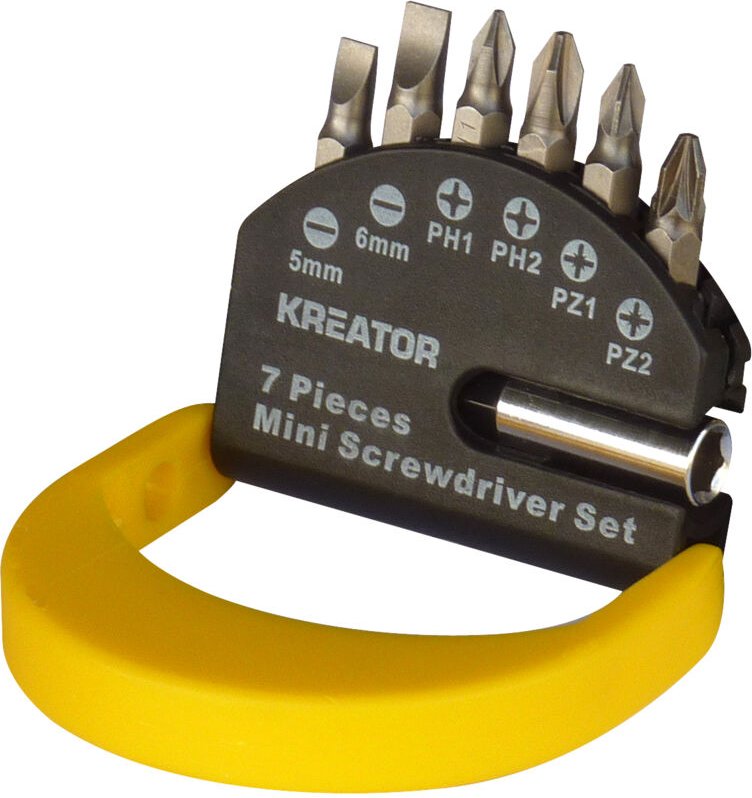 Satz mit 6 Schraubendreherbits (Torx 25 mm) mit Bithalter Kreator