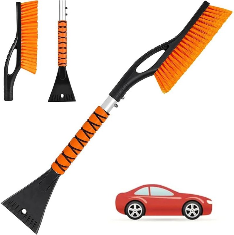 Eiskratzer Auto mit Besen, Geeignet für Autos, LKW, SUVs, 27'' 2-in-1 Abnehmbare Auto Eiskratzer und Schneebesen Auto mi...