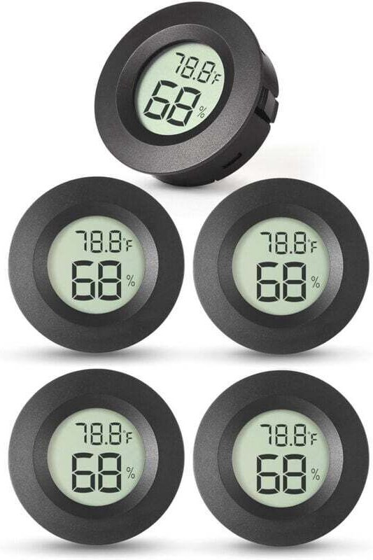 5-fach Thermometer, digitales Innenraum-Hygrometer, ℃/℉, Mikro-Innenraum-Hygrometer, für Kühlschrank, Wohnzimmer, Weinke...