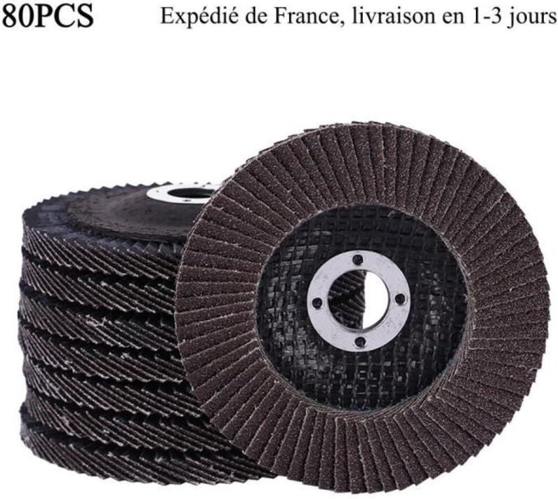 Schleifscheiben-Packung mit 80 Schleifpapieren Ø 125 mm 8-Loch - P40/P60/P80/P100/P120/P150/P180/P240