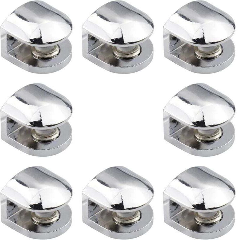 Vtizikl Lot de 8 supports d'étagères en verre réglables en alliage de zinc Convient pour le verre de 8 à 10 mm d'épaisse...