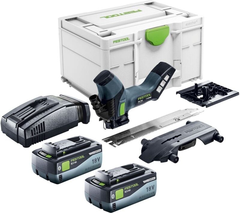Isc 240 EB-Basic Akku Dämmstoffsäge 18 v 240 mm + 2x Akku 8,0 Ah + Schnellladegerät + Systainer - Festool