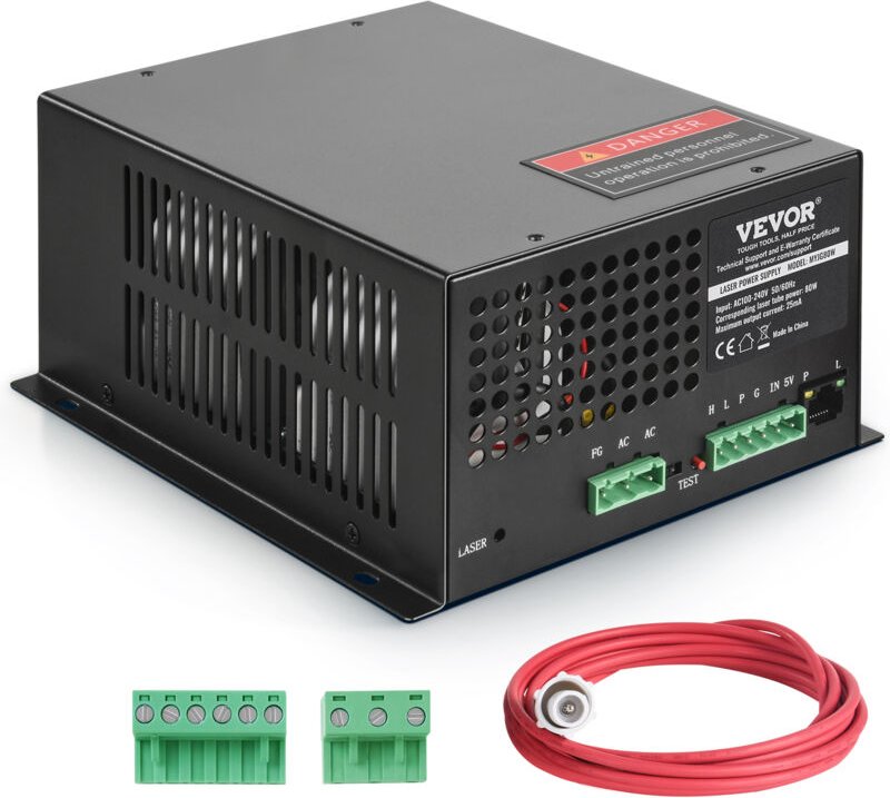 CO2-Laser-Netzteil, 80-W-Laserröhren-Netzteil, Konstantstrom- und Leerlaufschutz, schnelle Wärmeableitung, Power Supply ...