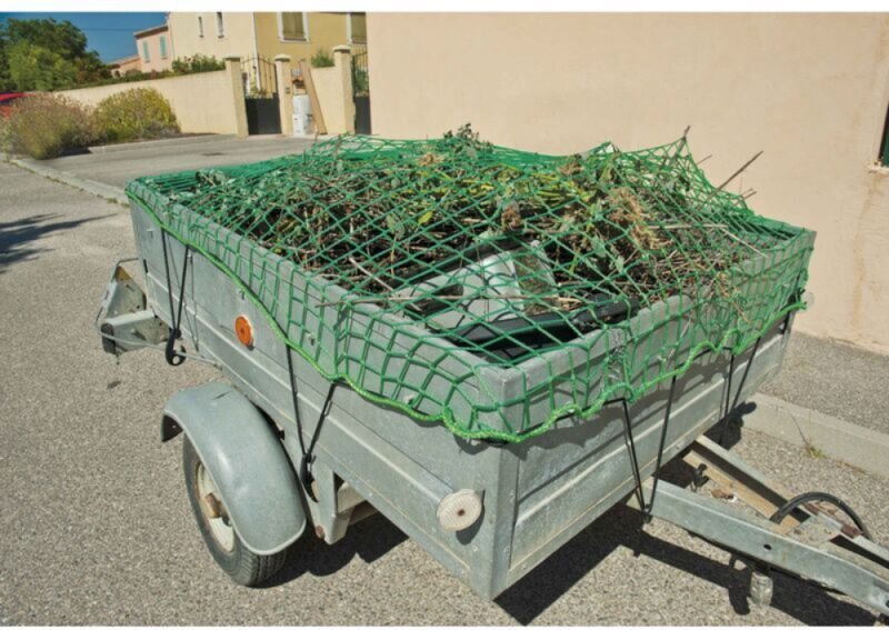 Anhängernetz 300 x 400 cm, Absturzsicherungsnetz aus Polyethylen, Sicherheitsnetz für LKW-Anhänger, knotenloses Abdichtu...