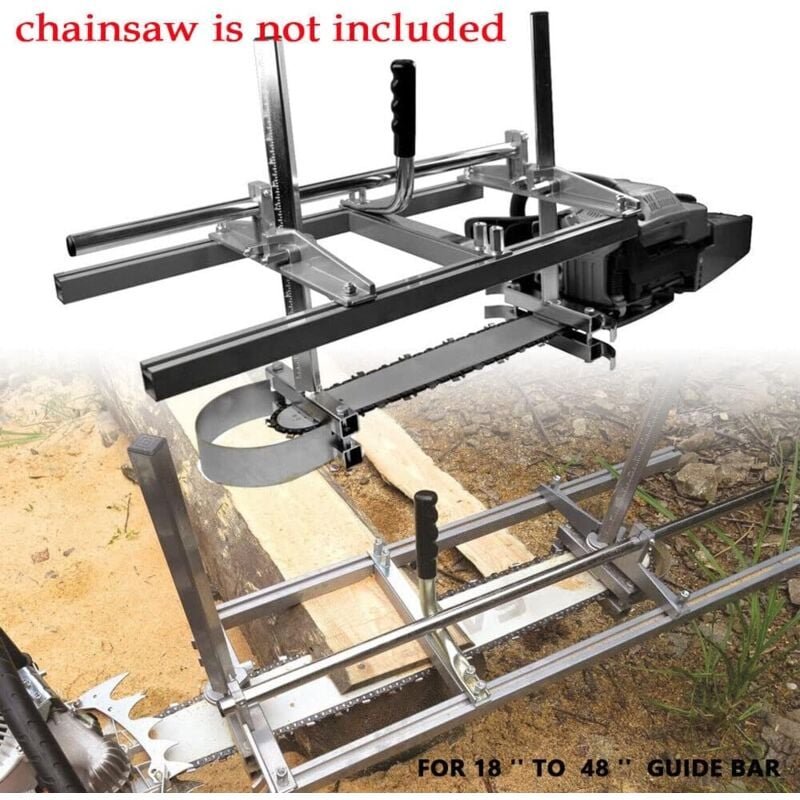 Einstellbare mobile 48-Zoll-Sägemühle für Kettensäge Tragbare Sägemühle für Kettensäge Sägehilfe für Kettensäge