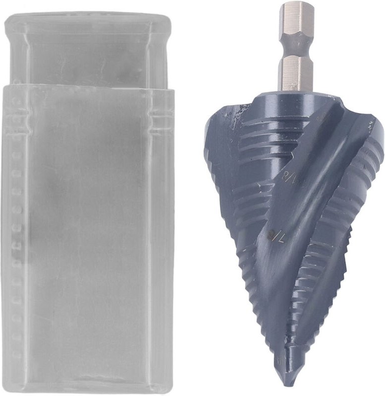 Stufenbohrer (Zoll), 4-schneidiger Stufenbohrer 1/4 bis 1-3/8 Zoll, HSS-Bohrer für Blech, Holz, Kunststoff, Aluminium, S...