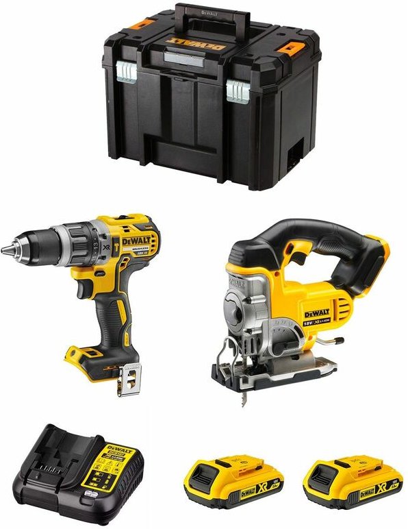 DeWALT Kit DWK200 (DCD796 + DCS331 + 2 x 2,0 Ah + DCB107 + TSTAK VI)