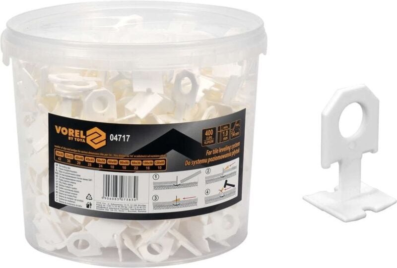 Nivellierklammern 1 mm, 400 Stück, 04717 vorel