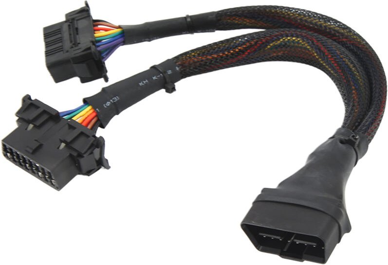 RASTKY 1 in 2 Verlängerungskabel 16-poliger Stecker auf zwei Buchsen Adapter – 30 cm Diagnose-Splitter Gleichzeitiger An...