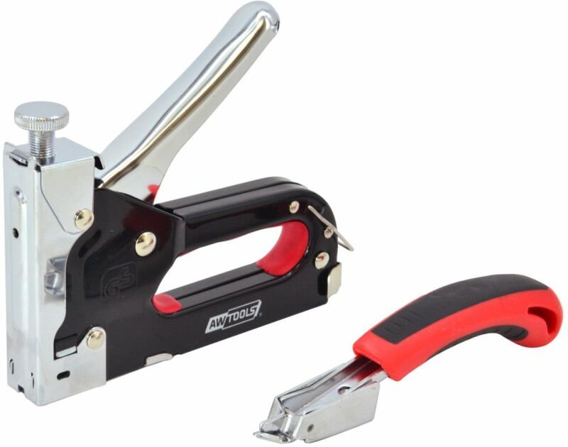 AWTOOLS Tacker 4-14mm Metall Schwarz + Tacker