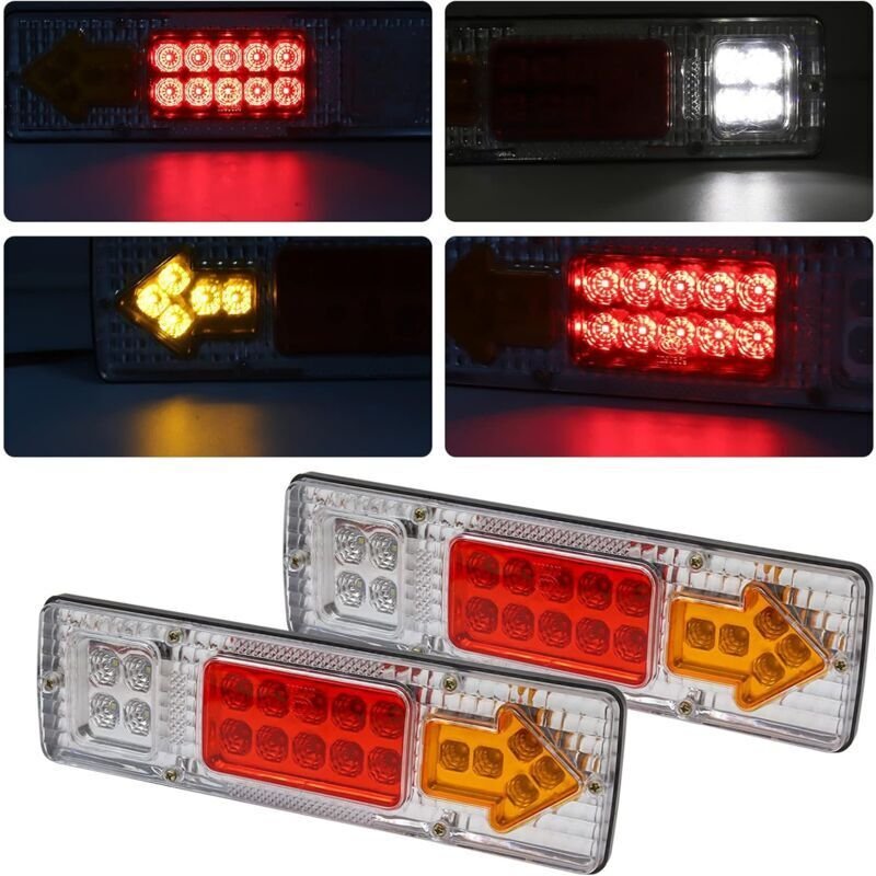 YMYNY LED-Rücklichter, 131 LEDs, superhell, 12–24 V, wasserdicht, Blinker, Bremslichter, universell für landwirtschaftli...