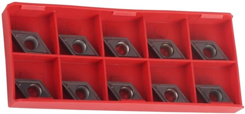 Ineasicer - 10 Stück Hartmetalleinsätze DCMT070202 CNC-Hartmetallspitzen Einsätze Klingenschneider Drehwerkzeug mit Box