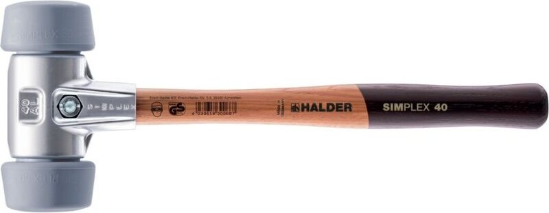 Simplex Schonhammer ø 50:40 mm TPE-mid grau mit Aluminiumgehäuse - Halder