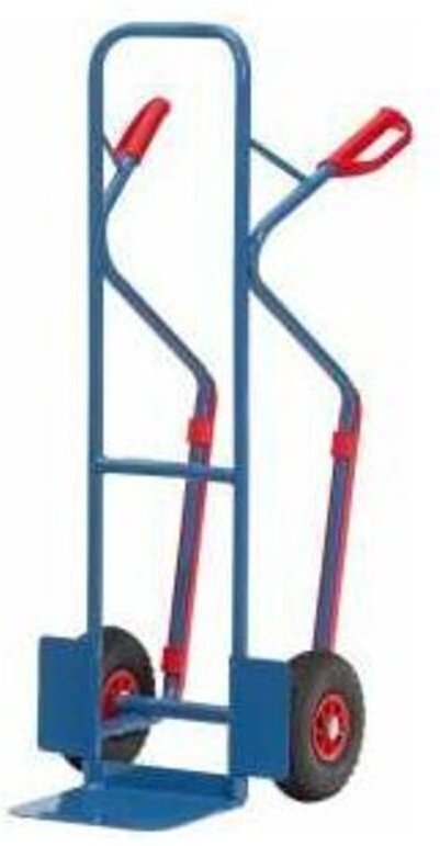 Stapelkarre H.1300mm Schaufel-L250xB320mm Luft-Bereifung Trgf.300kg blau - B1330L - Fetra