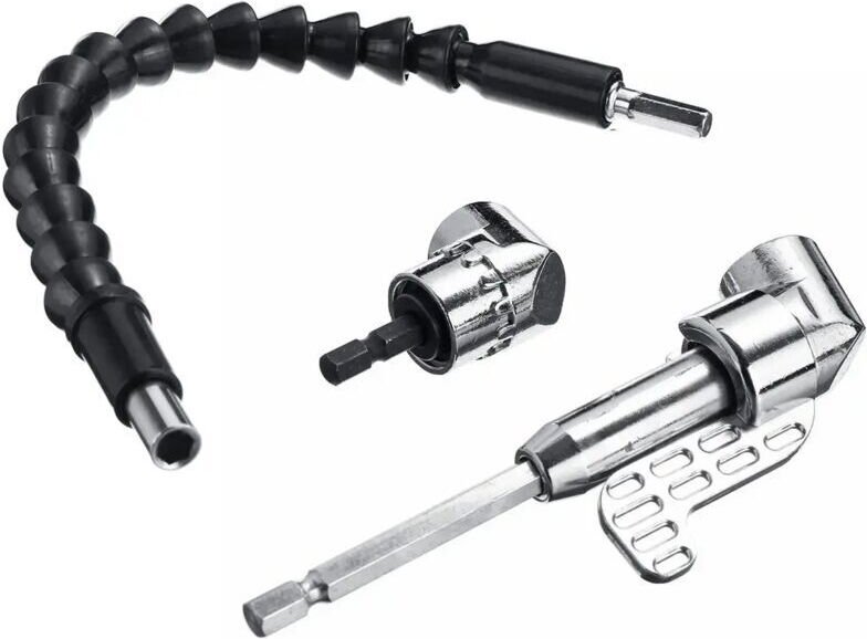 1/4-Zoll-Winkel-Verlängerungsschraubendreher mit 105°-Winkel und 300 mm flexibler Welle