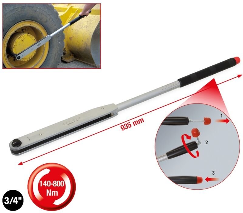 Ks Tools 3/4 Kurzweg-Drehmomentschlüssel, 140-800 Nm