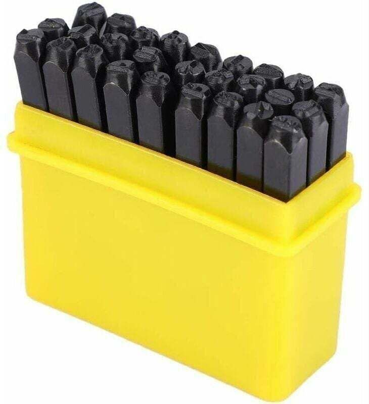 Komplettes Set aus Stempeln aus Kohlenstoffstahl: Buchstaben, XU und Zahlen des Alphabets für Metallprägearbeiten - KZQ