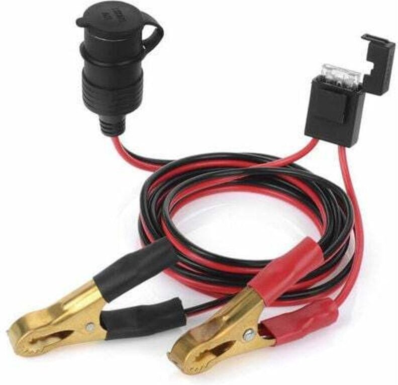 XVX - Buchse für Zigarettenanzünder, 12 v, 24 v, an Batterie, Krokodilklemmen, 2 Fuß, Verlängerungskabel für Autobatteri...