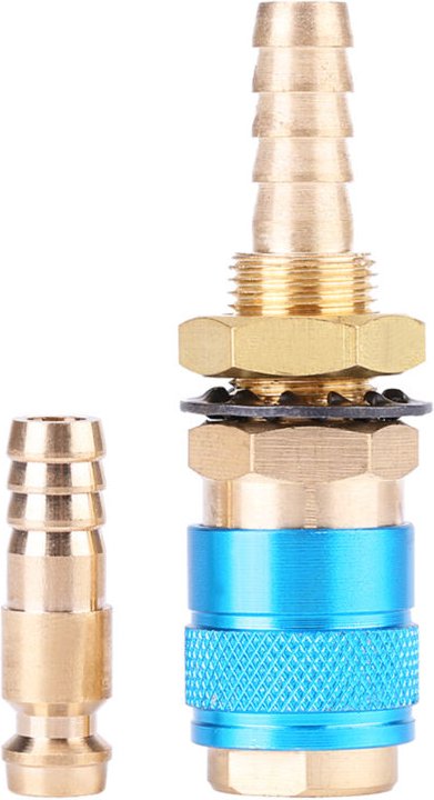 Schnellkupplung für wasser- und gasgekühlten Schlauch für MIG/TIG-Schweißbrenner (blau)