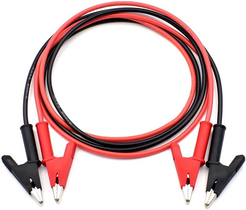 Dolaso - 14 Gauge Überbrückungsdrähte Krokodilklemmen zu Krokodilklemme Hochleistungs-Silikon-Messleitungssatz 2 Stück 3...
