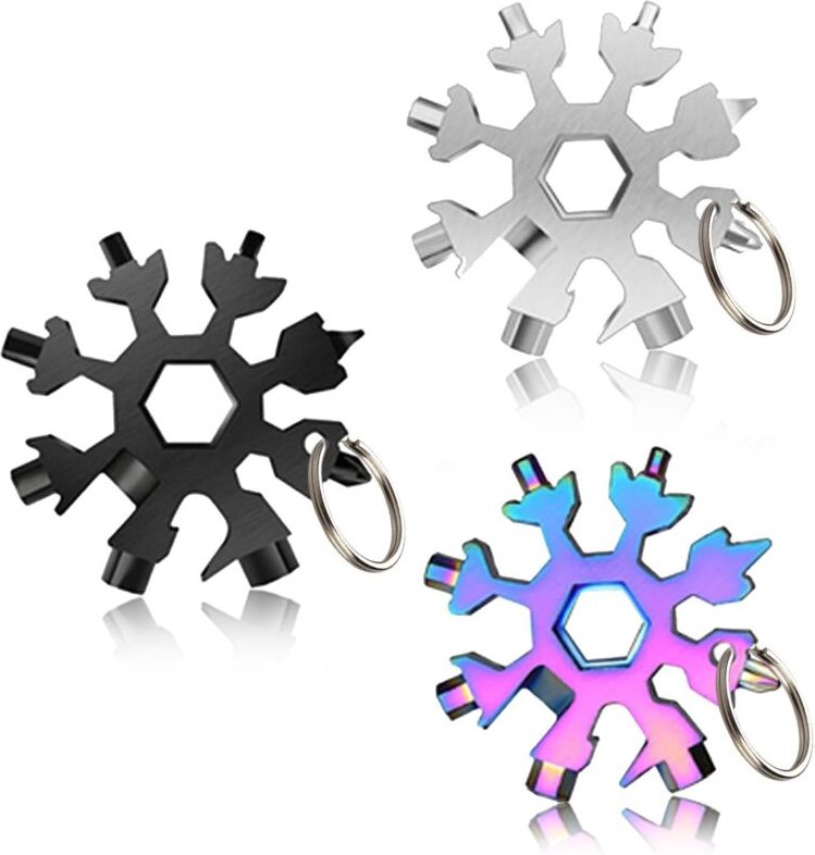 3-teiliges Schneeflocken-Multifunktionswerkzeug, Schneeflocken-Handwerkzeuge, tragbares Edelstahlwerkzeug, Stahl-Schneef...