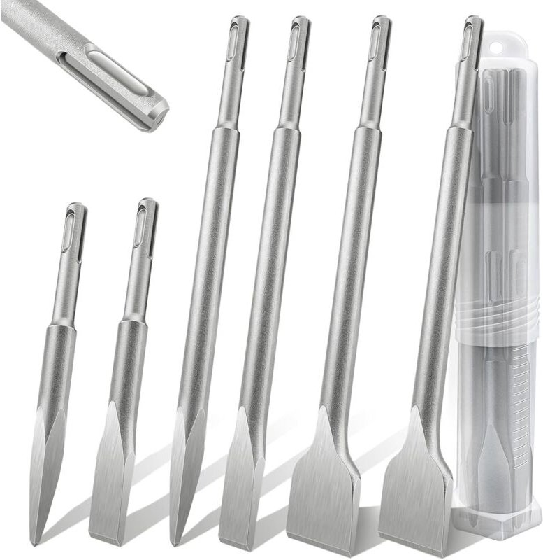 6-teiliger SDS-Plus-Meißelsatz für Beton, Fliesen, Stein und Mauerwerk, für Fliesenleger, für Schlagbohrmaschinen