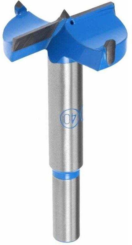 Mèche Forstner 40 Mm Carbure Tungstène Pour Scie Cloche Perçage Trous Charnière Travail Bois Bleu Gris