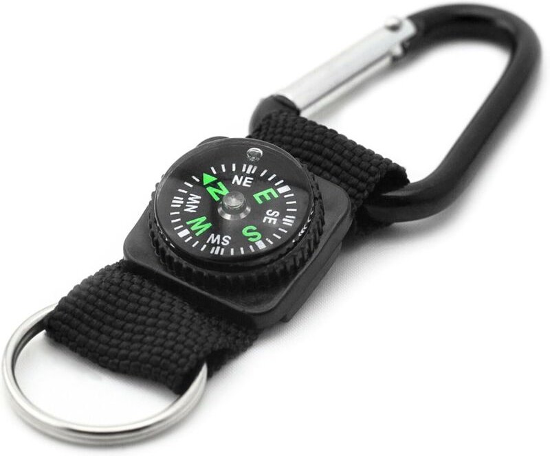 CCYKXA Schlüsselanhänger mit Kompass und Karabiner – Outdoor-Accessoire für Camping und Wandern – Robuster Anhänger mit ...