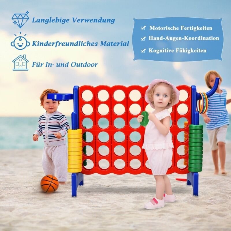 Groes 4 gewinnt jumbo 4 gewinnt set fur kinder erwachsene 84 x 33 x 79 cm rot blau