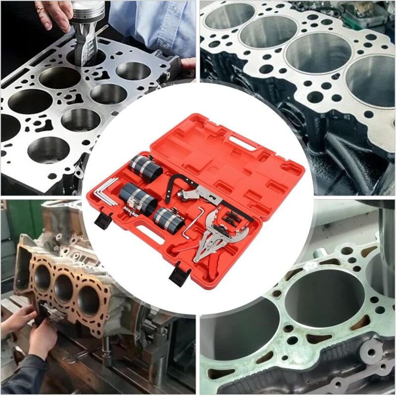 Kolbenring Befestigungsband-Set, 4 Zoll Kompressor-Set, Reparatur-Kit, Auto Motorrad Motor Reparatur Kolbenring Befestig...