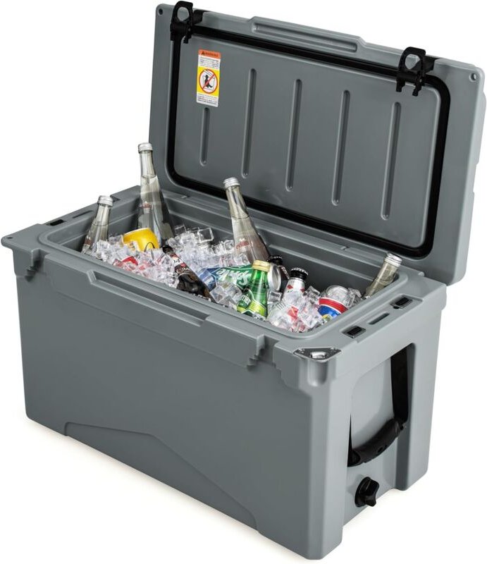 Glacière Isotherme Portable avec Bouchon de Vidange et Porte-gobelets, Glacière Rigide Rétention de Glace de 5 à 7 Jours...