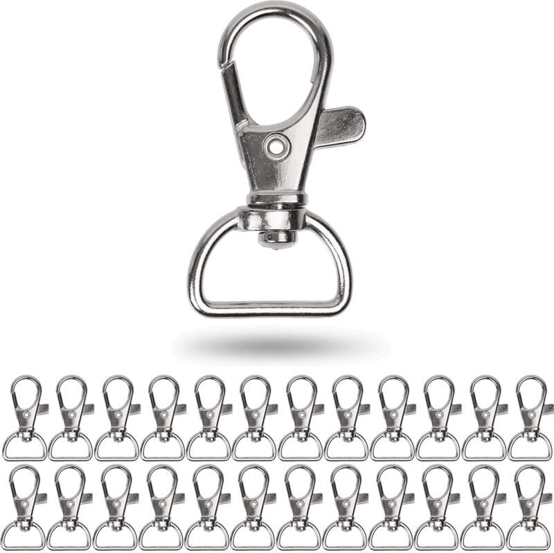Drehbarer Karabiner, drehbare Karabinerhaken mit D-Ring, 24 Stück, 16 mm breit, mit 360 Grad drehbarem Ring, Schnallen f...
