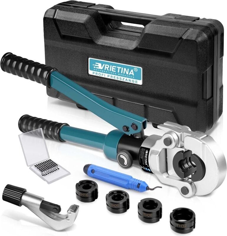 Profi Presszange Kupferrohr TH-Kontur mit Rohrabschneider, Handpresszange Kupferrohr Presszange Verbundrohr mit TH16 TH2...