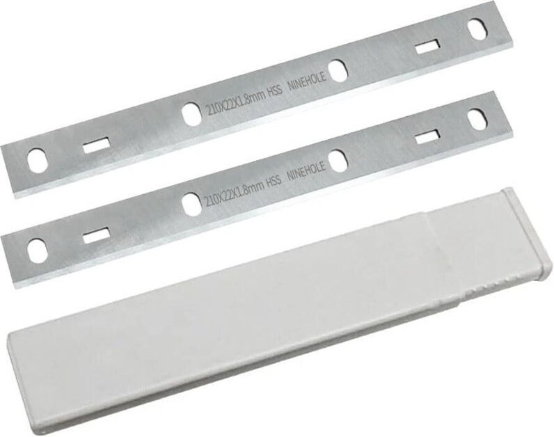 2 Stück HSS Hobelmesser 210mm, 210mm Hobelmesserblätter Passend Für Hobelmaschine Holzbearbeitungsmaschinen, 210 x 22x 1...