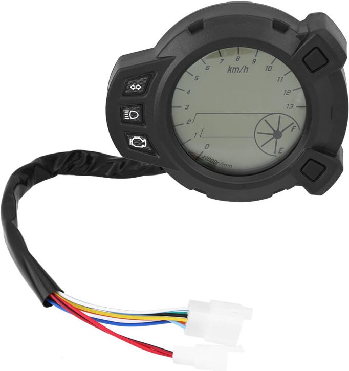 LCD-Digitaltacho für Motorräder, Kilometerzähler, Drehzahlmesser, 7-Farben-Anzeige, geeignet für BMS125.