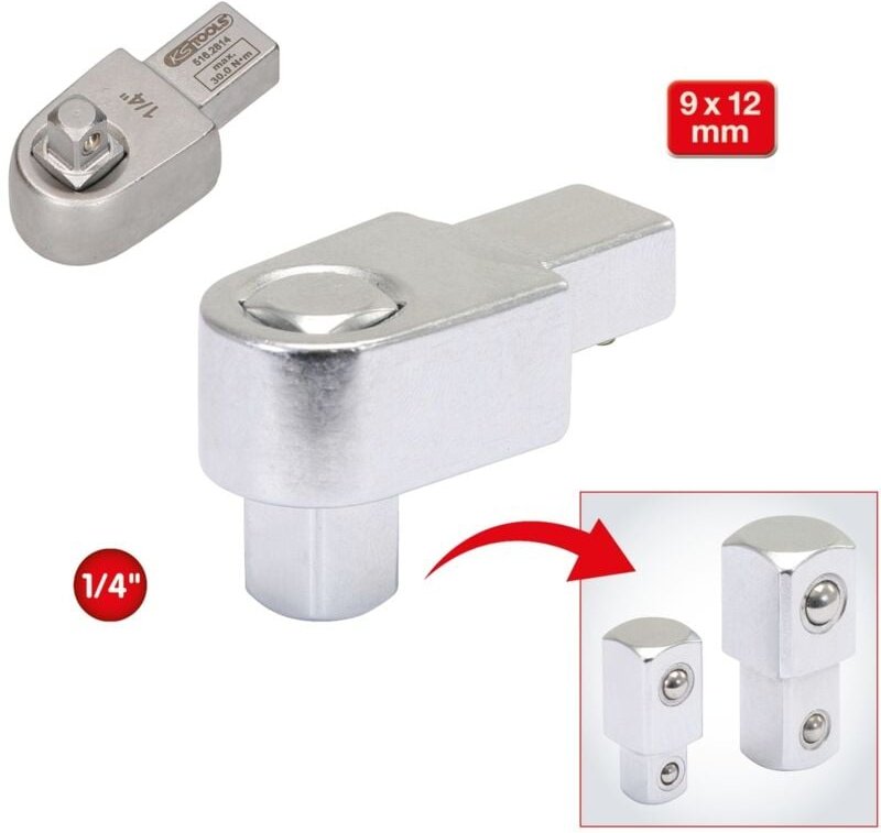 Ks Tools 9x12mm Einsteck-Vierkant, 1/4' - 516.2814