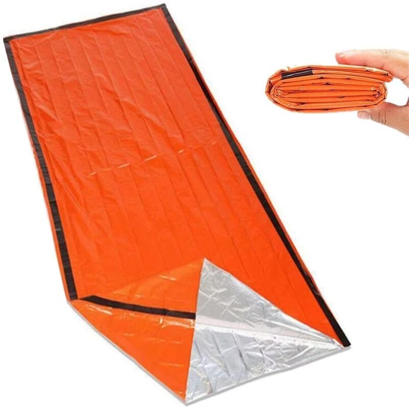 Wiederverwendbare Rettungsdecke – wasserdichte Notfall-Thermodecke – zum Wandern, Camping, Überleben im Freien – Mehrzwe...