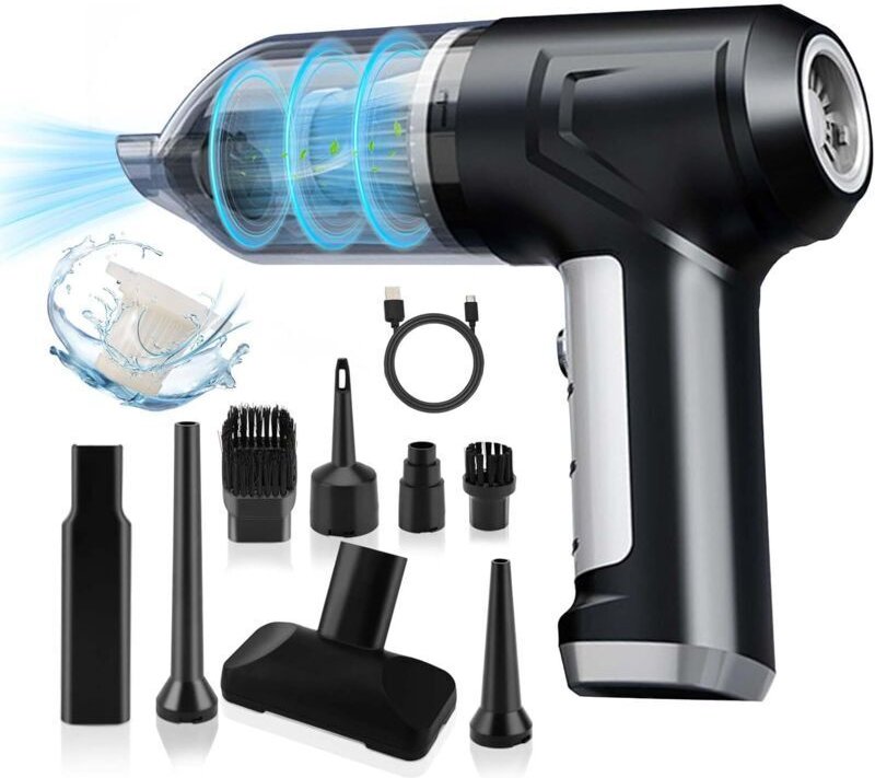 Vtizikl Aspirateur à Main, 13000Pa Mini Portable Aspirateur de Voiture Puissant, 62000rpm,2 Vitesses Aspirateur à Main s...